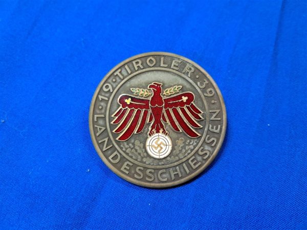 german-world-war-two-39-dated-tirol-veterans-shooting-medal-bronze-without-wreath-poellath-maker-marked