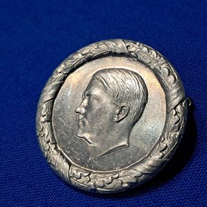 world-war-two-winter-helper-tinnie-pin-hitler-bust-surrounded-by-wreath-aluminum-die-stamped-maker-marked