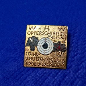 world-war-two-german-tirol-shooting-badge-commemorative-w-h-w-winter-help-pin-brass-and-enamel