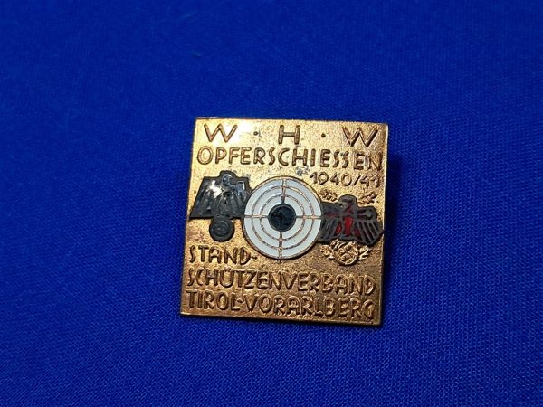 world-war-two-german-tirol-shooting-badge-commemorative-w-h-w-winter-help-pin-brass-and-enamel