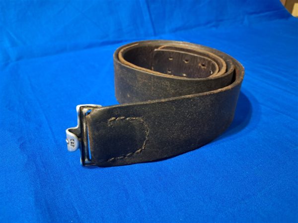 german-world-war-two-leather-waist-belt-black-combat-field-for-cartridge-pouches-and-baonets-marked-l-f