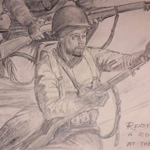 world-war-two-original-battlefield-drawing-by-bremmett-echo-hawk-pawnee-warrior-at-anzio-italy