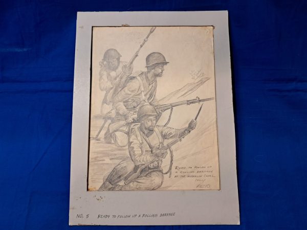 world-war-two-original-battlefield-drawing-by-bremmett-echo-hawk-pawnee-warrior-at-anzio-italy