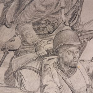 world-war-two-original-battlefield-drawing-by-bremmett-echo-hawk-pawnee-warrior-at-anzio-italy