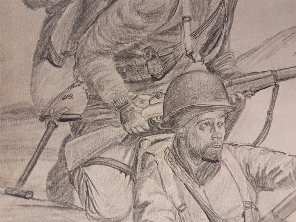 world-war-two-original-battlefield-drawing-by-bremmett-echo-hawk-pawnee-warrior-at-anzio-italy