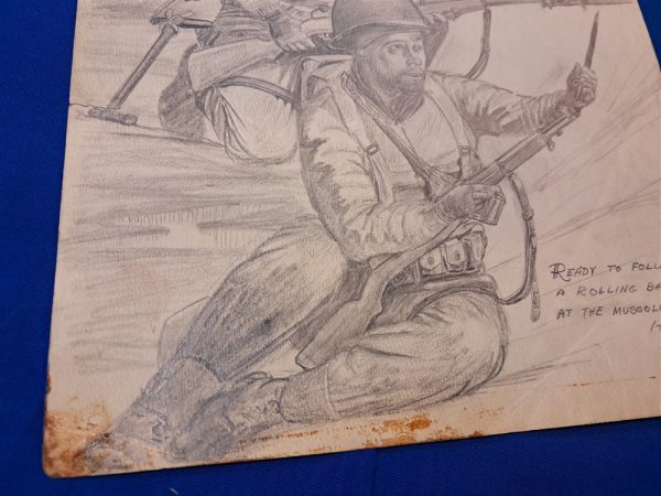 world-war-two-original-battlefield-drawing-by-bremmett-echo-hawk-pawnee-warrior-at-anzio-italy