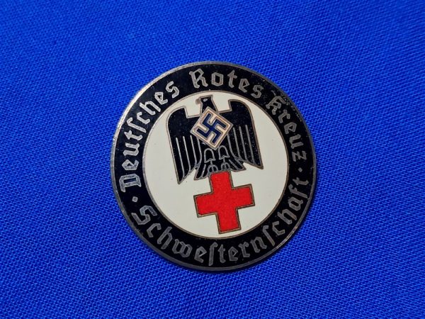 german-world-war-two-red-cross-njurse-pin-numbered-d-r-k-badge-excellent-enamel-maker-marked