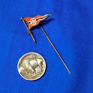 german-world-wr-two-canoe-membership-pin-flag-on-staff-d-v-k-stickpin