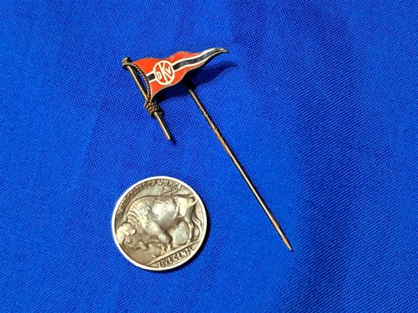 german-world-wr-two-canoe-membership-pin-flag-on-staff-d-v-k-stickpin