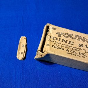 world-war-one-medical-enlisted-belt-iodine-6-swabs-half-dozen-in-tattered-youngs-brand-box