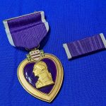 world-war-two-purple-hart-1944-us-mint-issue-united-states-navy-and-marines-no-serial-number-unissued-with-sterling-silver-mounted-ribbon