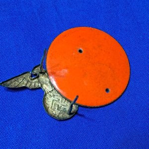 german-world-war-two-s-a-kepi-insignia-of-unknown-use-with-early-eagle-and-red-enamel-disk-in-maybe-gau-color-cap-hat