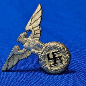 german-world-war-two-s-a-kepi-insignia-of-unknown-use-with-early-eagle-and-red-enamel-disk-in-maybe-gau-color-cap-hat