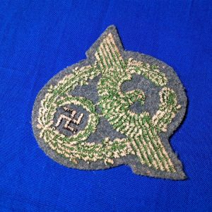 german-world-war-two-gendarmerie-police-sleeve-patch-for-uniform-embroidered-green-eagle-on-police-blue-wool