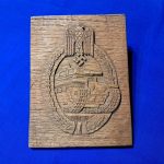 german-world-war-two-oak-wook-carving-of-tank-assault-badge-large-very-detailed