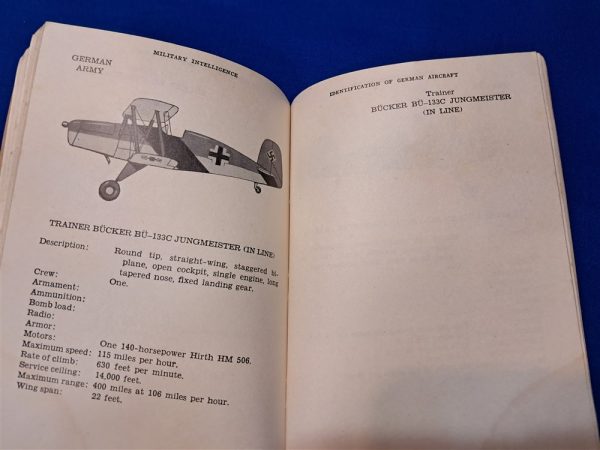 world-war-two-manual-field-for-identification-of-german-planes-1942-dated-early