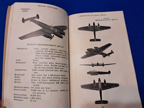 world-war-two-manual-field-for-identification-of-german-planes-1942-dated-early