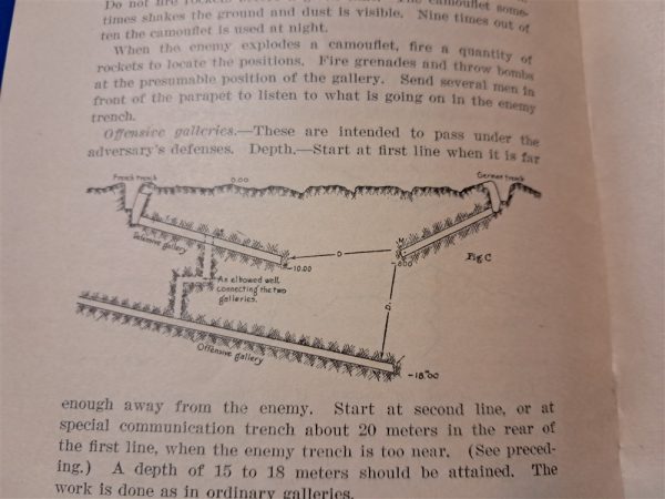 world-war-one-manual-on-tunneling-mines-trench-war-fare-1917-dated-12-pages-secret-scarce