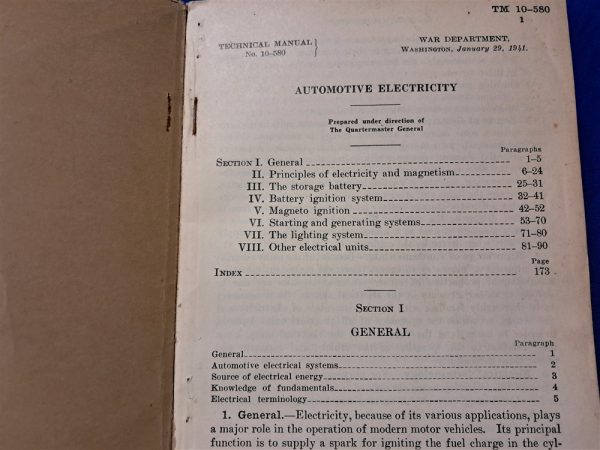 world-war-two-early-1941-dated-automotive-electrical-technical-manual-177-pages