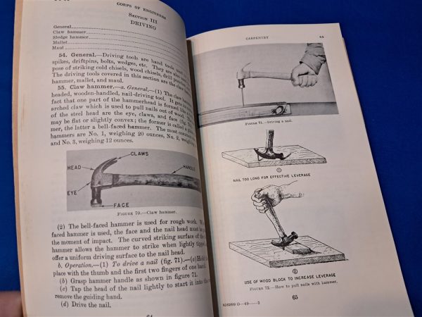 world-war-two-tm-5-226-manual-1943-dated-with-list-and-photos-of-engineer-tools-used-for-wood-working