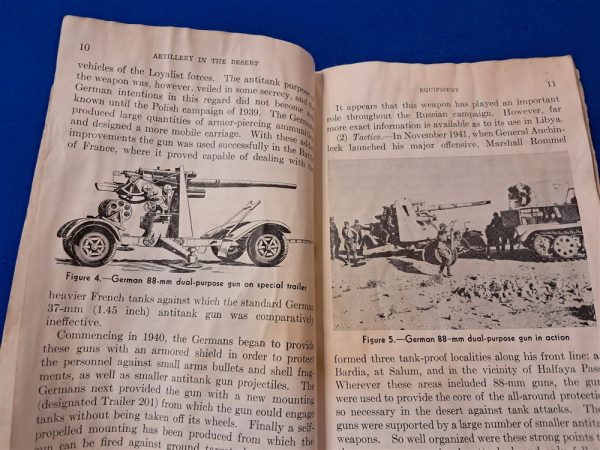 1942-dated-restricted-manual-artillery-in-the-desert-with-photos-of-german-british-italian-weapon-systems-scarce-book-well-used-condition