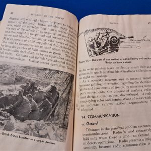 1942-dated-restricted-manual-artillery-in-the-desert-with-photos-of-german-british-italian-weapon-systems-scarce-book-well-used-condition