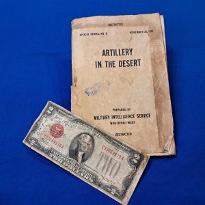 1942-dated-restricted-manual-artillery-in-the-desert-with-photos-of-german-british-italian-weapon-systems-scarce-book-well-used-condition