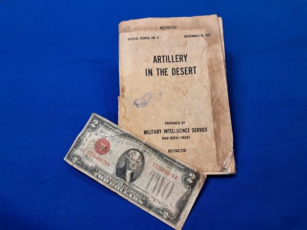 1942-dated-restricted-manual-artillery-in-the-desert-with-photos-of-german-british-italian-weapon-systems-scarce-book-well-used-condition