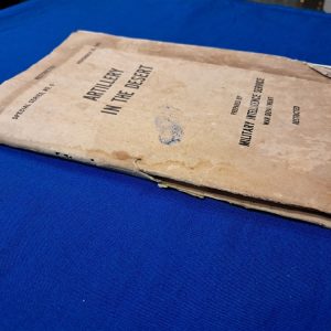 1942-dated-restricted-manual-artillery-in-the-desert-with-photos-of-german-british-italian-weapon-systems-scarce-book-well-used-condition