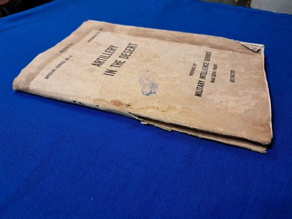 1942-dated-restricted-manual-artillery-in-the-desert-with-photos-of-german-british-italian-weapon-systems-scarce-book-well-used-condition