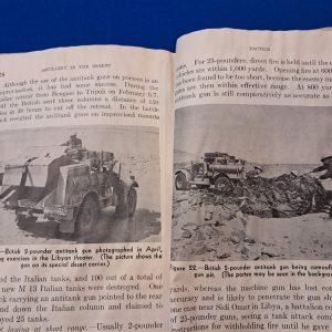 1942-dated-restricted-manual-artillery-in-the-desert-with-photos-of-german-british-italian-weapon-systems-scarce-book-well-used-condition