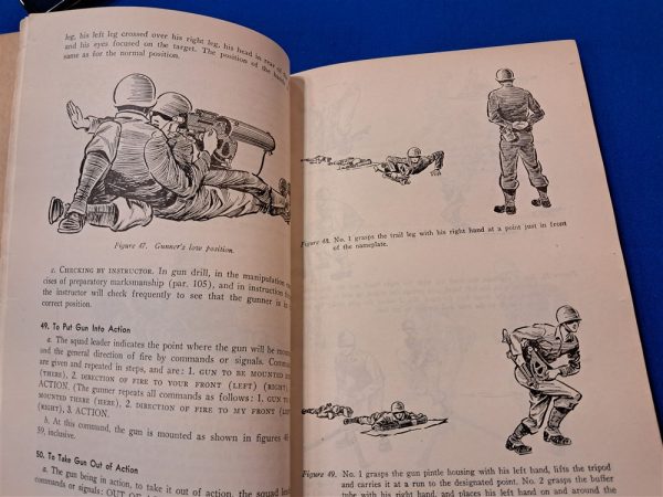 world-war-two-machine-gun-manual-1945-dated-for-the-browning-30-caliber-weapon-m1919-excellent-condition-299-pages-with-diagrams-and-photos