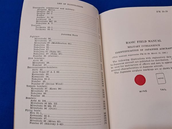 world-war-two-army-field-manual-for-the-identification-of-japanese-sircraft-1942-dated-175-pages-soft-cover-30-38