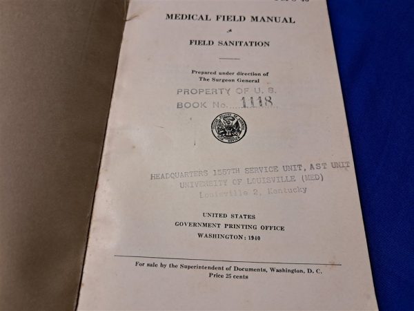 world-war-two-manual-fm-8-field-sanitation-for-medical-department-corps-condition-excellent-bugs-to-field-toilets