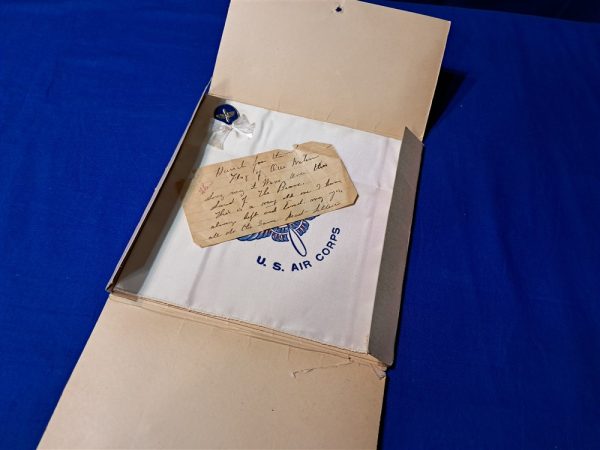 world-war-two-boxed-handkerchief-from-Air-corp-to-loved-one-indiana-with-note