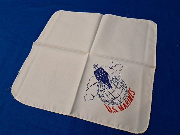 world-war-two-silken-handkerchief-united-states-marines-regular-size-screen-printed-sweetheart