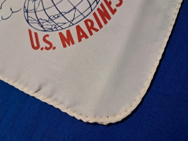 world-war-two-silken-handkerchief-united-states-marines-regular-size-screen-printed-sweetheart