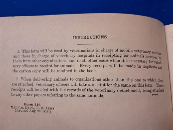 world-war-one-veterinary-animal-receipts-booklet-for-wounded-or-sick-animals-1918-dated