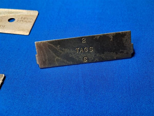 world-war-one-metal-plates-for-the-dog-tag-stamp-kits-with-brass-handle-nice-used-condition-missing-tab-on-one