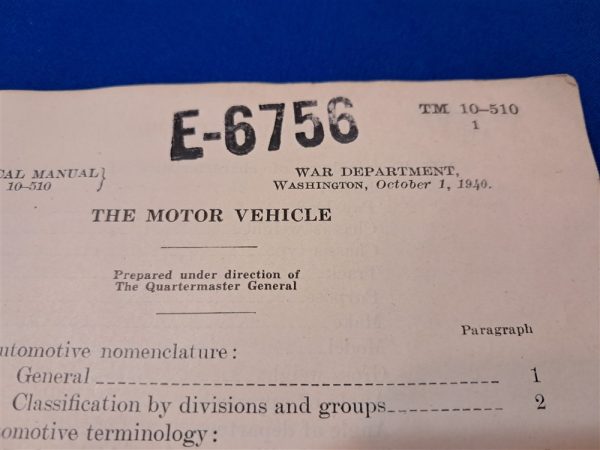 world-war-two-technical-manual-number-10-510-with-photos-of-early-pre-1941-vehicles-and-their-basic-parts